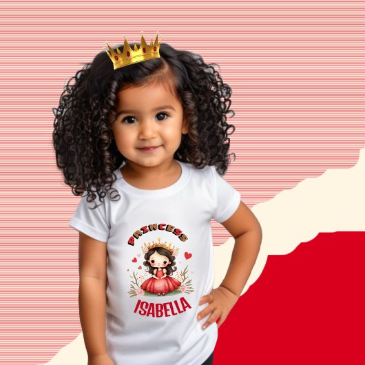 Niedliche kleine Prinzessin mit rotem Kleid Kleinkind T-shirt