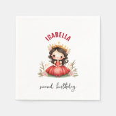 Niedliche kleine Prinzessin mit rotem Kleid Serviette (Vorderseite)