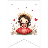 Niedliche kleine Prinzessin mit rotem Kleid Wimpelkette (Erste Fahne)