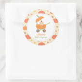 Niedliche Kleine Pumpkin Stroller Babyaufkleber Runder Aufkleber (Tasche)