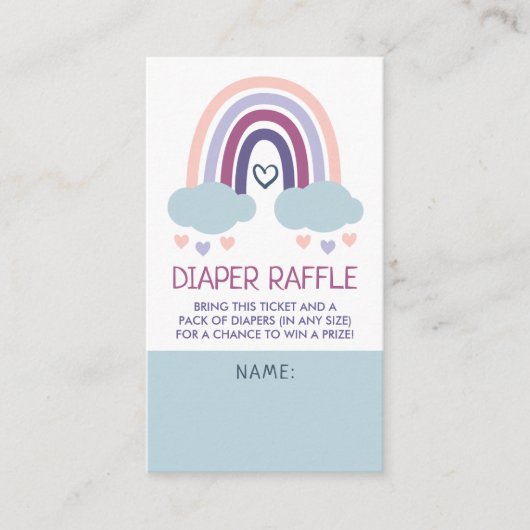 Niedliche Kleine Rainbow-Windeln-Raffelverschlussk Begleitkarte (Vorderseite)