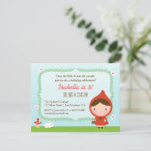 Niedliche kleine Red Riding Hood Girl Geburtstagsp Einladung (Stehend Vorderseite)