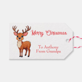 Niedliche kleine Rentiere Weihnachtsmarke Geschenkanhänger