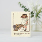 Niedliche Kleine-Rollstuhl-Blume Postkarte (Stehend Vorderseite)