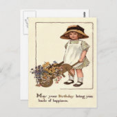 Niedliche Kleine-Rollstuhl-Blume Postkarte (Vorne/Hinten)