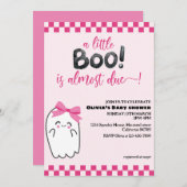 Niedliche kleine rosa Babydusche Einladung (Vorne/Hinten)