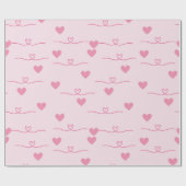 Niedliche kleine rosa Herzen Geschenkpapier (Flach)