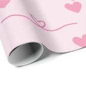 Niedliche kleine rosa Herzen Geschenkpapier (Rolleneckpunkt)