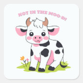 Niedliche kleine rosa Kuh Quadratischer Aufkleber (Vorderseite)