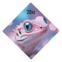 Niedliche kleine rosa Lizard mit dem blauen Jahr d