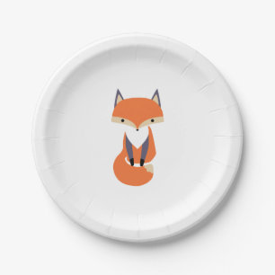 Niedliche kleine roter Fox-Illustration Pappteller