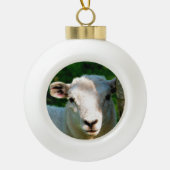 NIEDLICHE KLEINE SCHAFE KERAMIK Kugel-Ornament (Vorderseite)