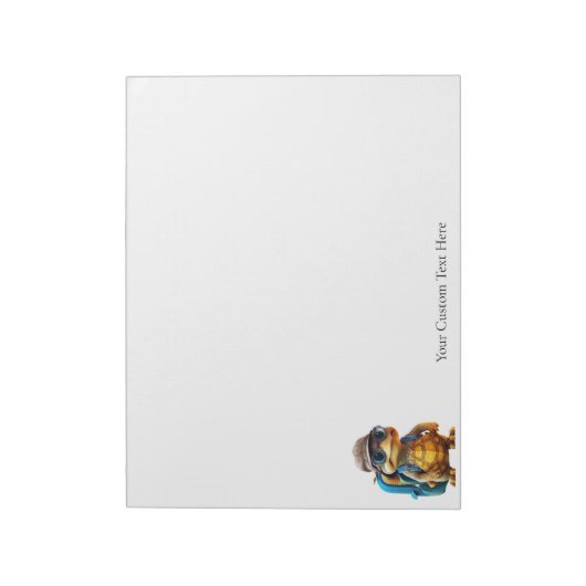 Niedliche kleine Schildkröte mit Rucksack, 11 x 8, Notizblock (Rotiert)