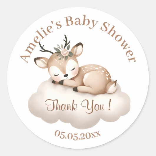 Niedliche Kleine Schlafkleiderobe Kinderdusche Dan Runder Aufkleber (Vorderseite)