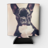 Niedliche kleine Schwarz-Weiß-Welpe Dosenkühler (Vorderseite)