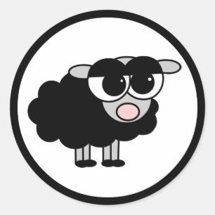 Niedliche kleine schwarze runder aufkleber