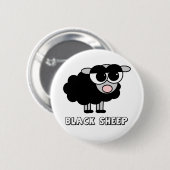 Niedliche kleine schwarze Schafe Button (Vorne & Hinten)