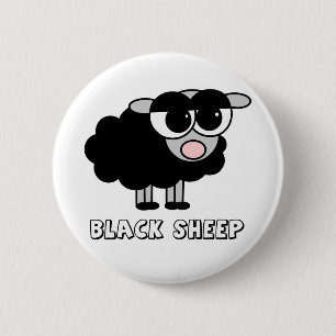 Niedliche kleine schwarze Schafe Button