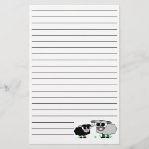 Niedliche kleine schwarze Schafe und BigGray Briefpapier