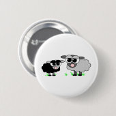 Niedliche kleine schwarze Schafe und BigGray Button (Vorne & Hinten)