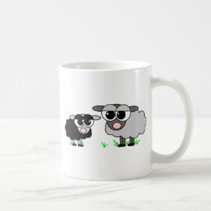 Niedliche kleine schwarze Schafe und BigGray Kaffeetasse