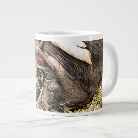 NIEDLICHE KLEINE SCHWEINE Jumbo-Tasse (Vorderseite Rechts)