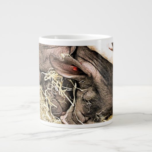 NIEDLICHE KLEINE SCHWEINE Jumbo-Tasse (Vorderseite)