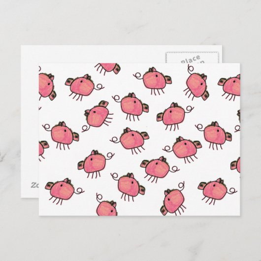 Niedliche kleine Schweine Postkarte (Vorne/Hinten)