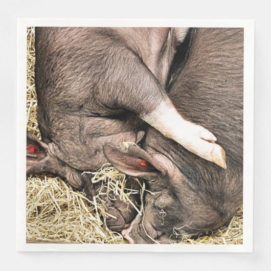 NIEDLICHE KLEINE SCHWEINE SERVIETTE (Vorderseite)