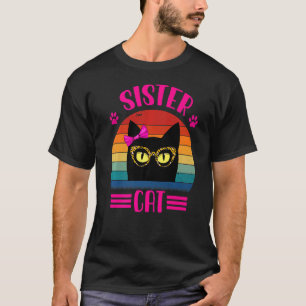Niedliche kleine Schwester Katze mit Leopardenbril T-Shirt