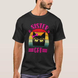 Niedliche kleine Schwester Katze mit Leopardenbril T-Shirt