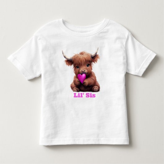 Niedliche kleine Schwester Pink Babykuh Kleinkind T-shirt (Vorderseite)