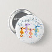 Niedliche kleine Seepferde Button (Vorne & Hinten)