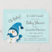 Niedliche kleine Snowman Babydusche Es ist kalt dr Einladung (Vorne/Hinten)