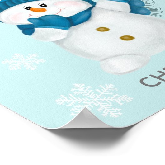 Niedliche kleine Snowman Wasserfarbe Es ist kalt d Poster (Ecke)