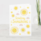 Niedliche kleine Sonnen und Regenbogen Dankeskarte (Vorderseite)