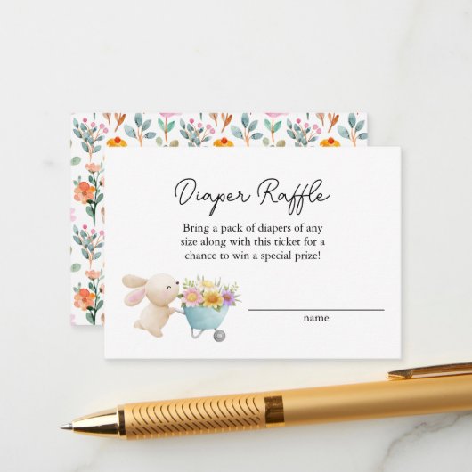 Niedliche kleine sonnige Wildblumen Windelwindung Begleitkarte (Vorderseite/Rückseite Beispiel)