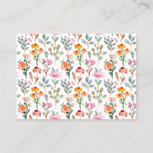 Niedliche kleine sonnige Wildblumen Windelwindung Begleitkarte (Rückseite)