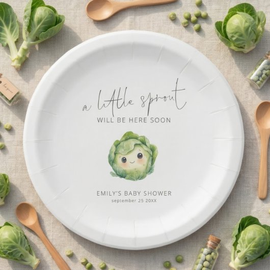Niedliche Kleine Sprout Kinderdusche Pappteller