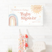 Niedliche Kleine Sun & Rainbow Baby Dusche Willkom Banner (Insitu)