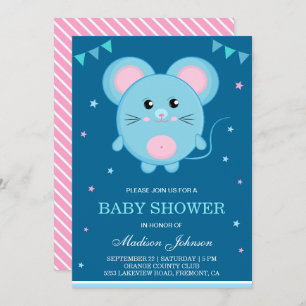 Niedliche kleine Sweet Mouse Babydusche Einladung