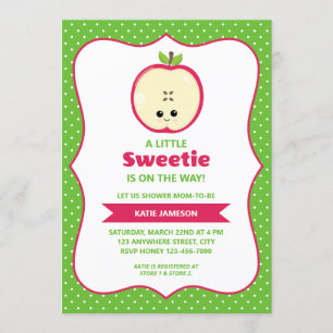 Niedliche kleine Sweetie Apple Babydusche Einladun Einladung