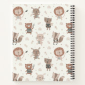 Niedliche kleine Tiere in Erdtönen mit Namen Notizblock (Rückseite)