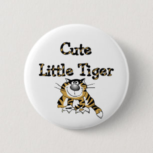 Niedliche kleine Tiger-T-Shirts und Geschenke Button
