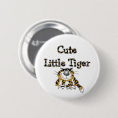Niedliche kleine Tiger-T-Shirts und Geschenke Button (Vorne & Hinten)