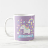 Niedliche kleine Unicorn-Regenbogen-Mädchen-Tasse Kaffeetasse (Links)