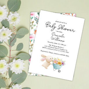 Niedliche Kleine Wildblumen Babydusche Einladung