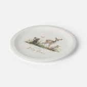 Niedliche kleine Woodland Tiere Kinderdusche Pappteller (Schrägansicht)