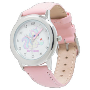 Niedliche kleiner Kuchen Unicorn-Mädchenuhr Armbanduhr