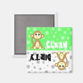 Niedliche Kleinigkeit des Affen / Geschirrspülmasc Magnet (Vorderseite/Rückseite)